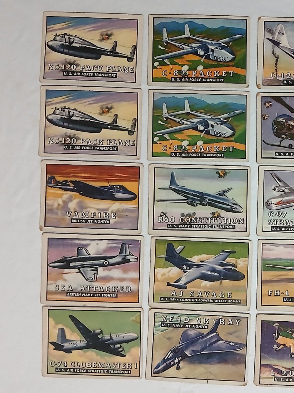 1952 Herald Tribune Wings Aircraft Trading Card Lot – 36 Vintage Military Aviati